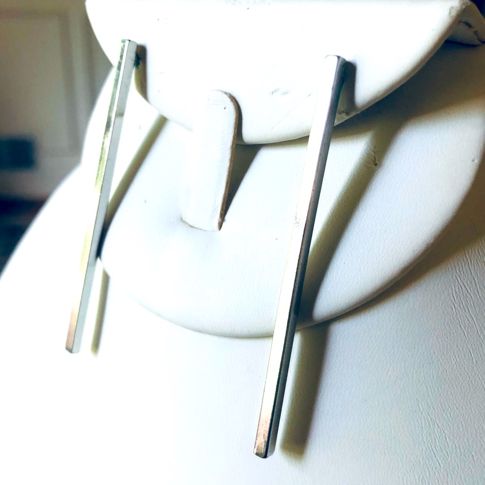 Stick Silver Earrings